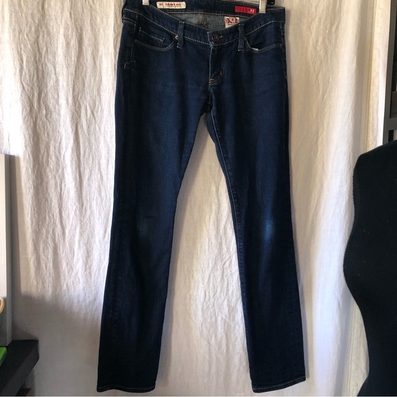 Express X2 skinny W01 ultra low rise jeans medium to dark wash size 6 reg - Picture 1 of 10